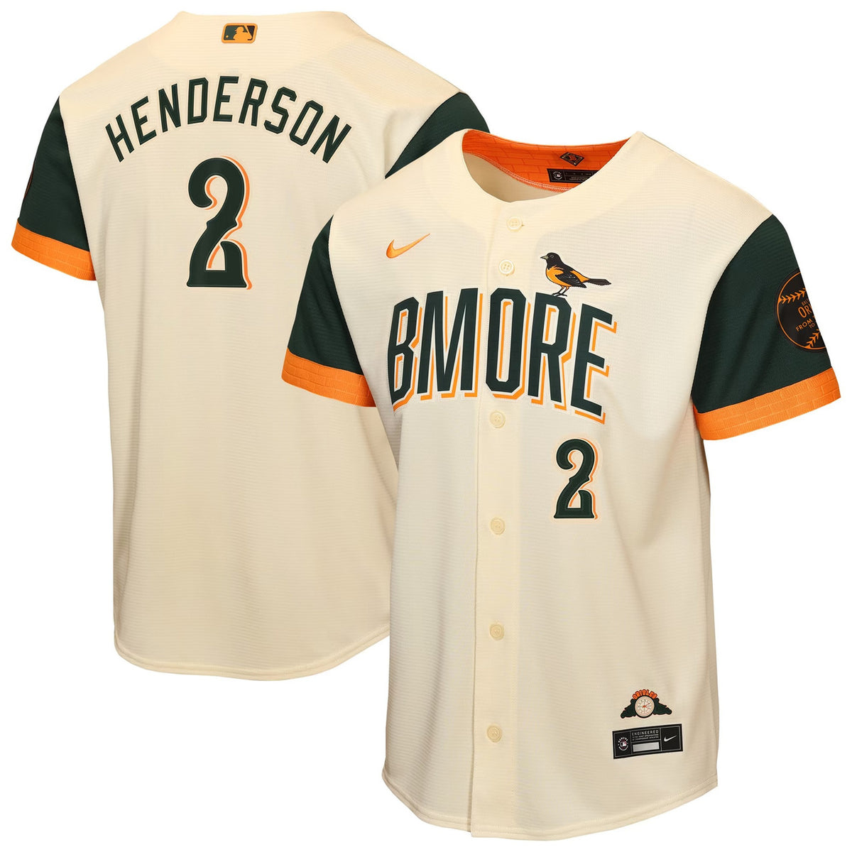 Gunnar Henderson #2 Baltimore Orioles Nike Youth 2026 City Connect Stadium Limited Jersey - Cream