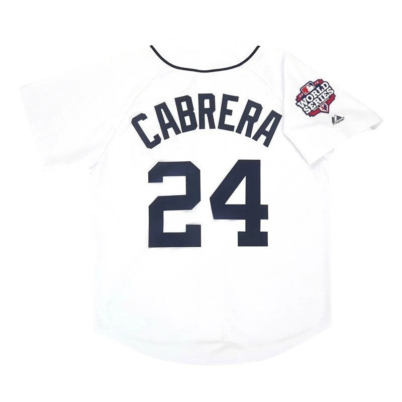 Miguel Cabrera #24 Detroit Tigers 2012 World Series Home M 2Xl Limited Jersey - White
