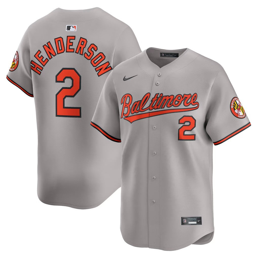 Gunnar Henderson #2 Baltimore Orioles Road Limited Jersey - Gray