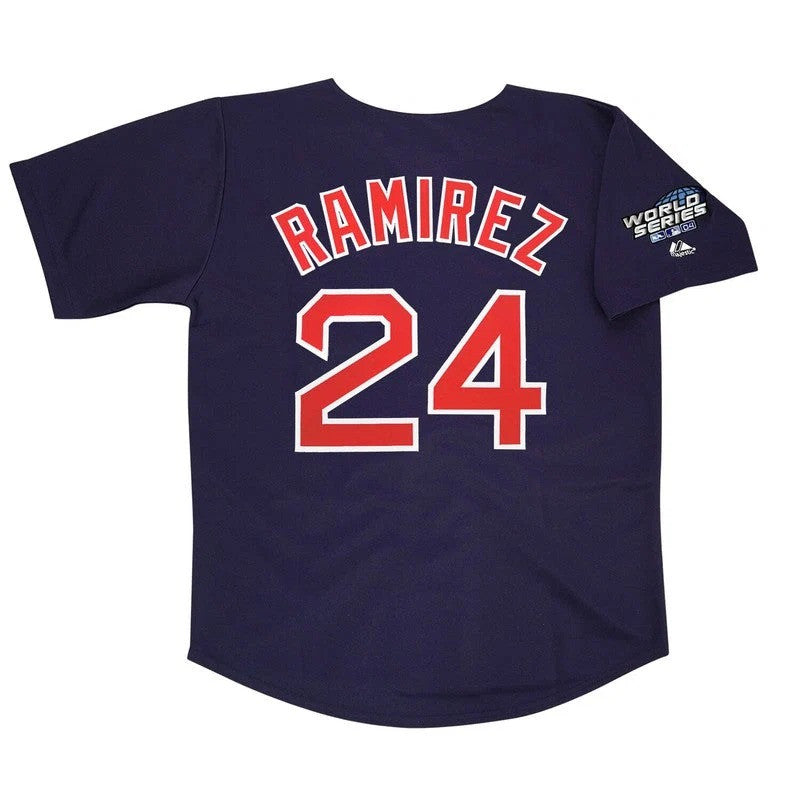 Manny Ramirez #24 Boston Red Sox 2004 Alt World Series M 2Xl Limited Jersey - Navy