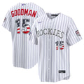 Hunter Goodman Colorado Rockies 2026 Star Edition Stars Stripes Stadium Limited Jersey - White