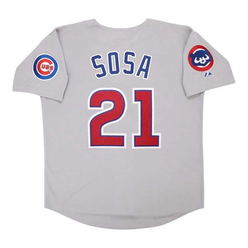 Sammy Sosa #21 Chicago Cubs 1993 Road W Team Patch M 2Xl Limited Jersey - Grey