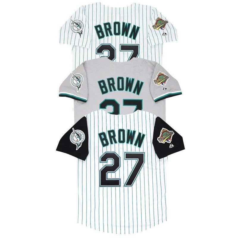 Florida Marlins 1997 Kevin Home Road Alt World Series M 2Xl Limited Jersey - Brown