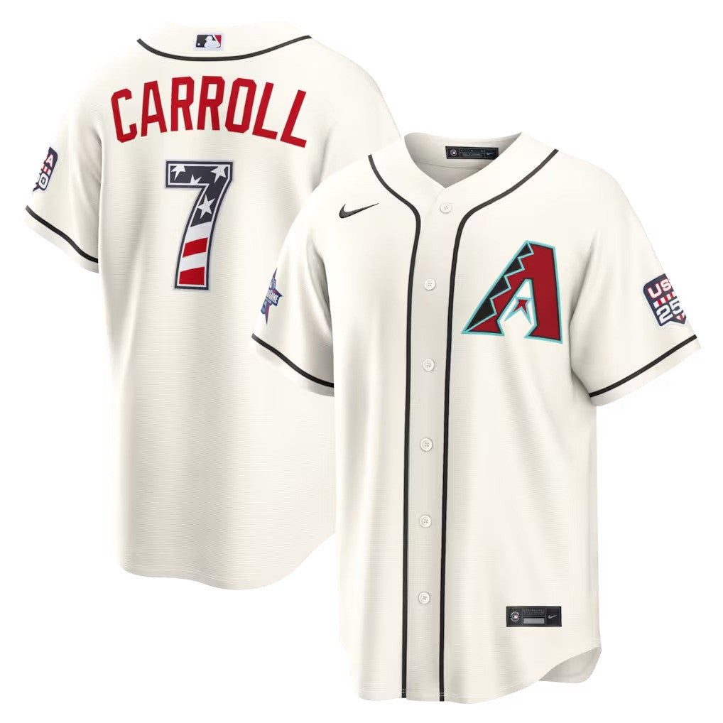 Corbin Carroll #7 Arizona Diamondbacks 2026 Star Edition Stars Stripes Stadium Limited Jersey - Cream