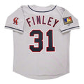 Chuck Finley Angels 1994 California Road W 125Th Patch Limited Jersey - Grey