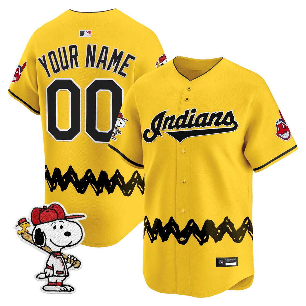 Cleveland Indians X Peanuts Vapor Premier Limited Custom Jersey
