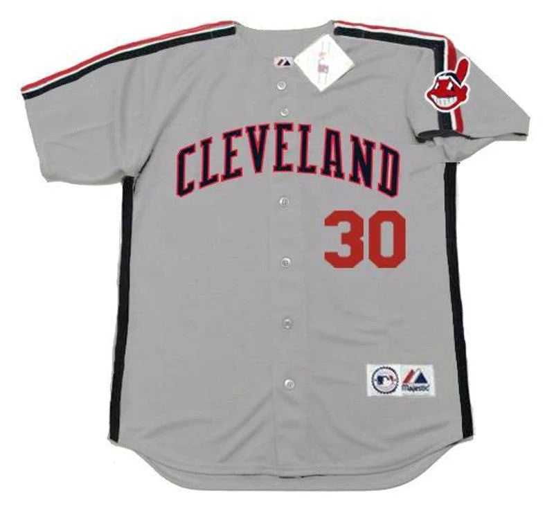 Joe Carter #30 Cleveland Indians 1989 Throwback Away Limited Baseball Jersey