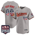 Baltimore Orioles Usa Fourth Of July Vapor Premier Limited Custom Jersey