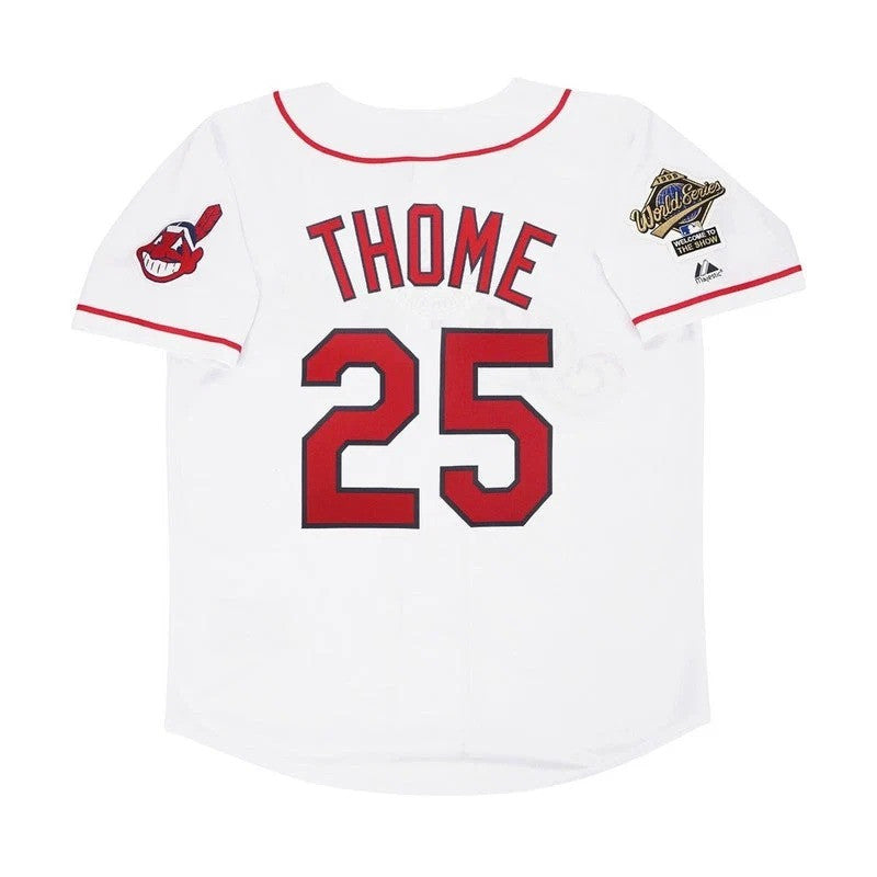 Jim Thome #25 Cleveland Indians 1995 Home World Series Limited Jersey - White
