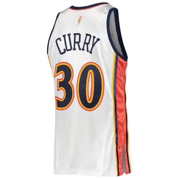 Men's Mitchell & Ness Stephen Curry White Golden State Warriors 2009/10 Hardwood Classics  Jersey