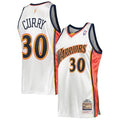 Men's Mitchell & Ness Stephen Curry White Golden State Warriors 2009/10 Hardwood Classics  Jersey