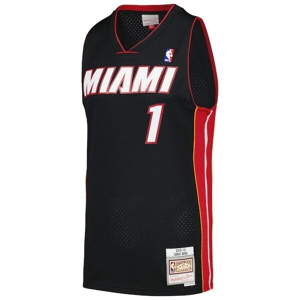 Men's Mitchell & Ness Chris Bosh Black Miami Heat  2012/13 Hardwood Classics Swingman Jersey