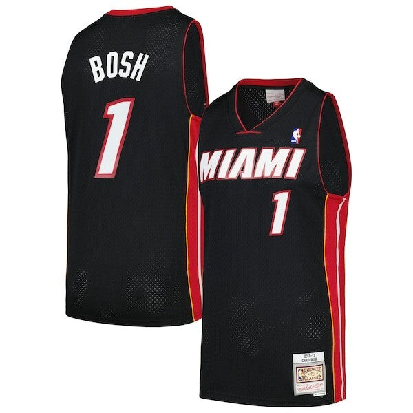 Men's Mitchell & Ness Chris Bosh Black Miami Heat  2012/13 Hardwood Classics Swingman Jersey