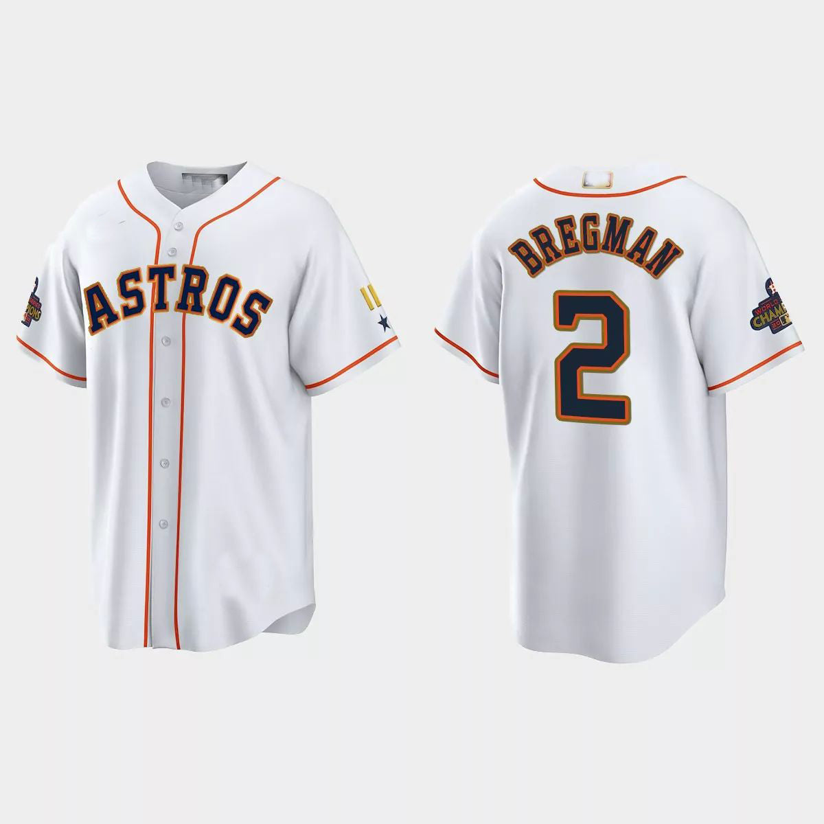 Alex Bregman #2 Houston Astros 2023 Program C White Stitches Basebal Limited Jersey - Gold