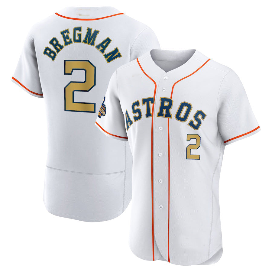 Alex Bregman #2 Houston Astros 2023 Limited Player Jersey - White Gold