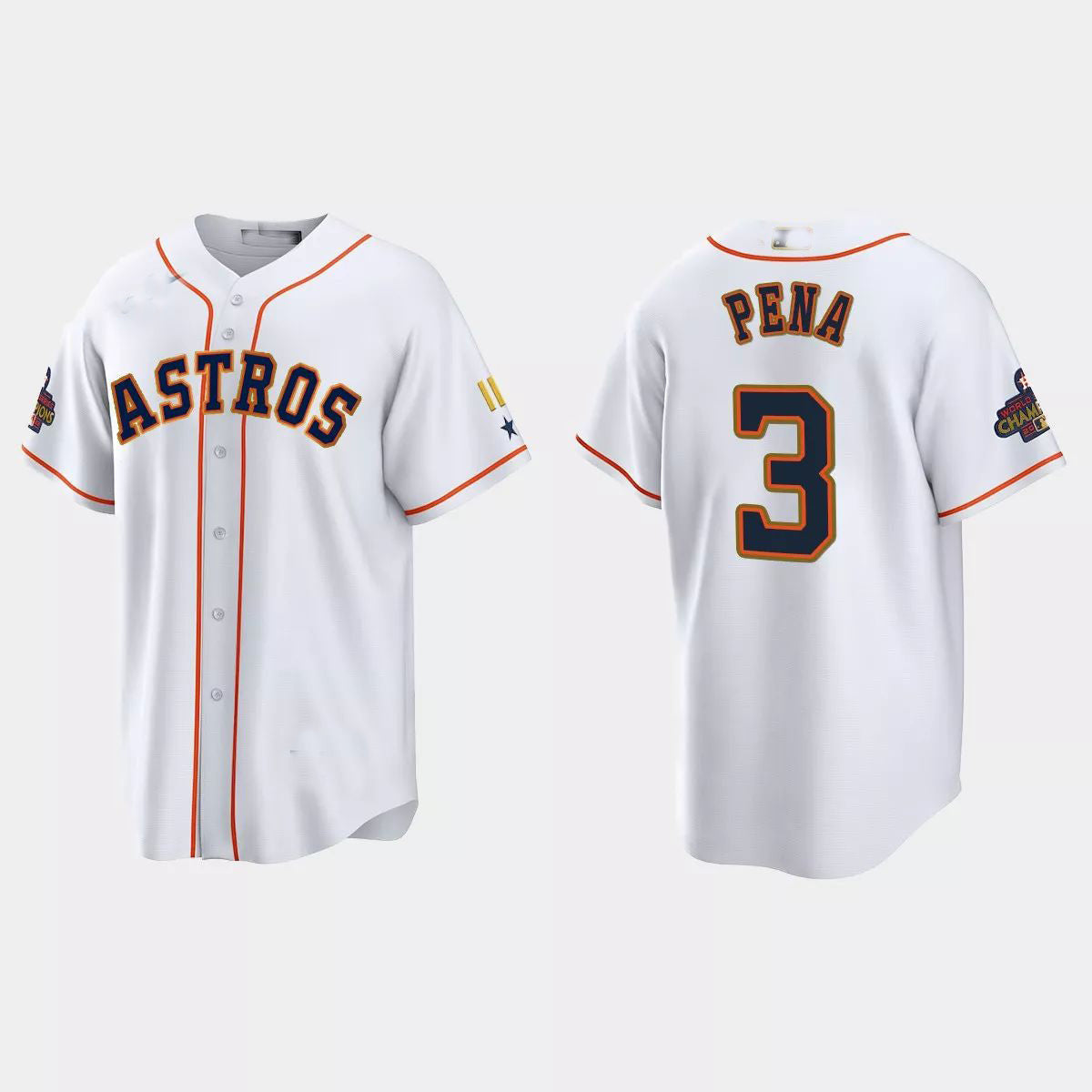 Jeremy Pena #3 Houston Astros 2023 Program C White Stitches Limited Baseball Jersey - Gold