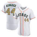 Yordan Alvarez #44 Houston Astros 2023 Gold Authentic Player Je Jersey - White