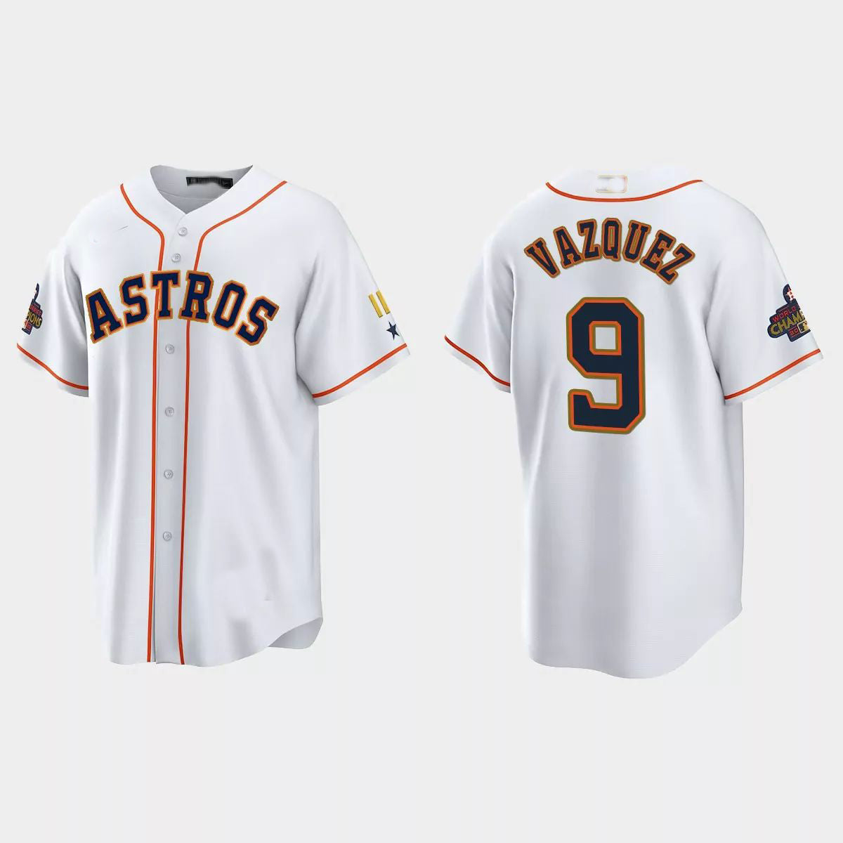Christian Vazquez #9 Houston Astros 2023 Program C White Stitches Ba Limited Jersey - Gold