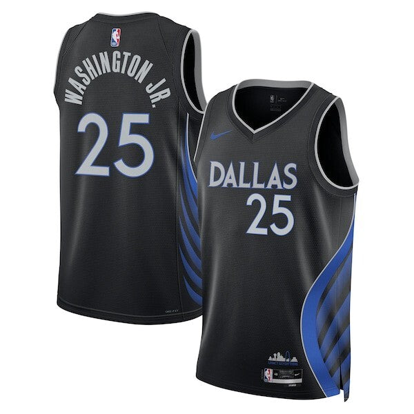 Dallas Mavericks Nike 2025/26 City Edition Swingman Jersey - Black - P.J. Washington Jr. - Unisex