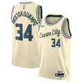 Milwaukee Bucks Nike 2025/26 City Edition Swingman Jersey - Cream - Giannis Antetokounmpo - Unisex