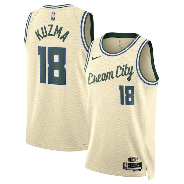 Milwaukee Bucks Nike 2025/26 City Edition Swingman Jersey - Cream - Kyle Kuzma - Unisex