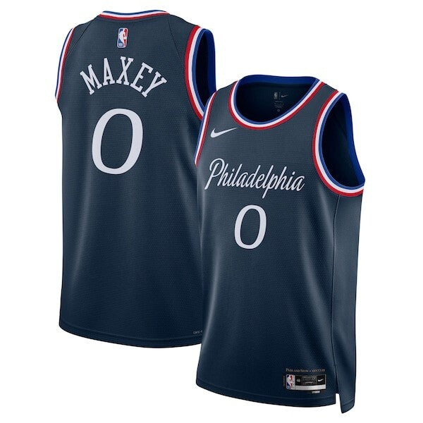 Philadelphia 76ers Nike 2025/26 City Edition Swingman Jersey - Navy - Tyrese Maxey - Unisex