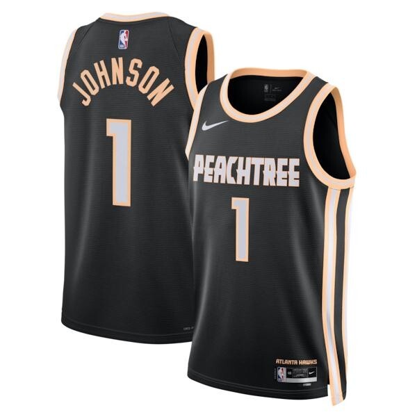 Nike Atlanta Hawks 2025/26 Nike City Edition Swingman Jersey - Black - Jalen Johnson - Unisex