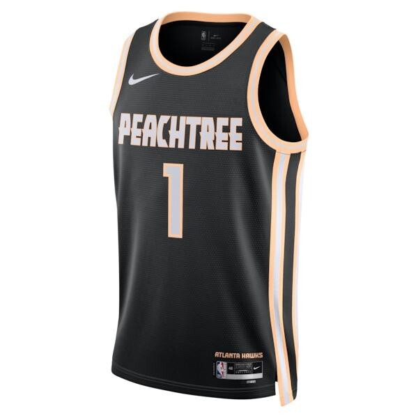 Nike Atlanta Hawks 2025/26 Nike City Edition Swingman Jersey - Black - Jalen Johnson - Unisex