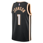 Nike Atlanta Hawks 2025/26 Nike City Edition Swingman Jersey - Black - Jalen Johnson - Unisex