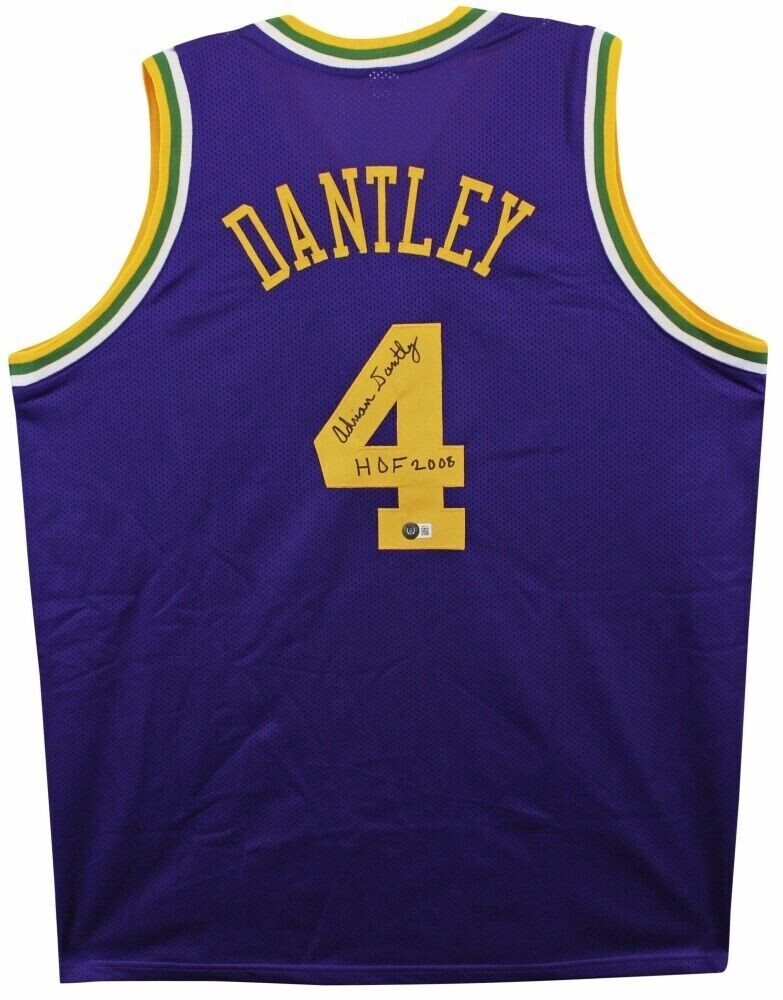 Adrian Dantley Signed Replica Utah Jazz Jersey Inscribed "HOF 2008" (Beckett) 6xAll Star