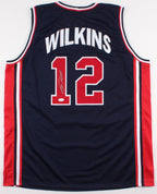 Dominique Wilkins Signed Replica Team USA Jersey (JSA) Atlanta Hawks Small Forward