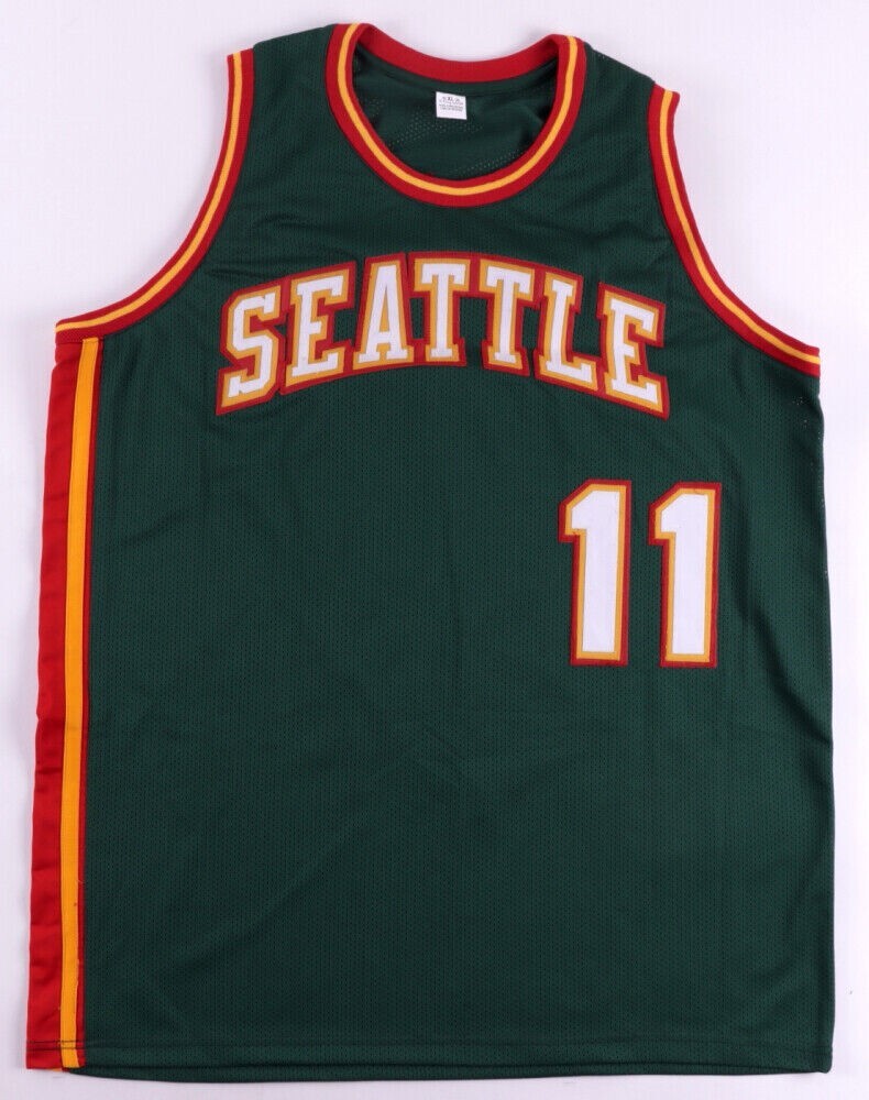 Detlef Schrempf Signed Replica Seattle Supersonics Jersey (JSA COA) 3xAll Star Forward