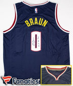 Christian Braun "22 1st Rd Pick" Signed Replica Denver Nuggets Fanatics Jersey JSA COA