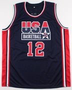 Dominique Wilkins Signed Replica Team USA Jersey (JSA) Atlanta Hawks Small Forward
