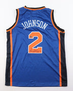 Larry Johnson Signed Replica New York Knicks Jersey (Steiner) #1 Overall Pick 1991 Draft