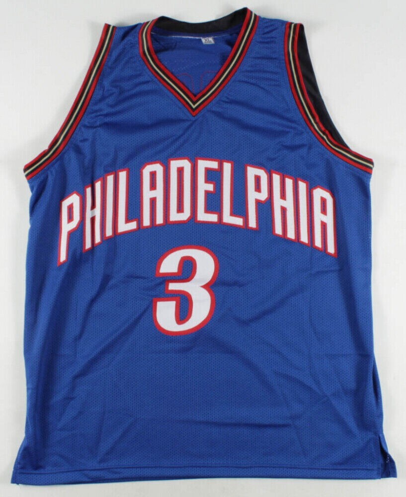 Allen Iverson Signed Replica Philadelphia 76ers Jersey #1 Pick 1996 Draft (JSA COA)