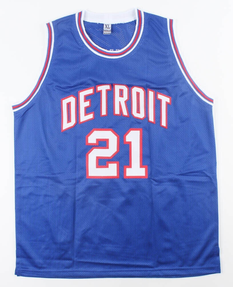 Dave Bing Signed Replica Detroit Pistons Jersey(Schwartz Sports) NBA HOF 1990 / MVP 1976