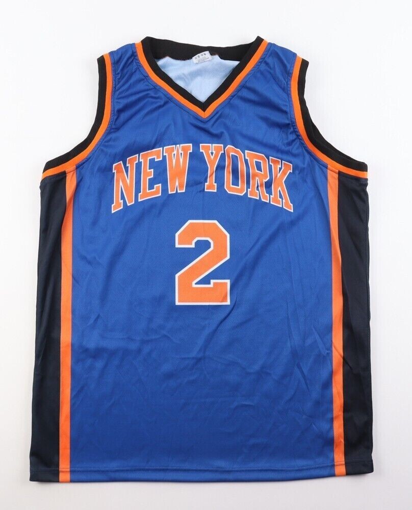 Larry Johnson Signed Replica New York Knicks Jersey (Steiner) #1 Overall Pick 1991 Draft