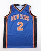 Larry Johnson Signed Replica New York Knicks Jersey (Steiner) #1 Overall Pick 1991 Draft