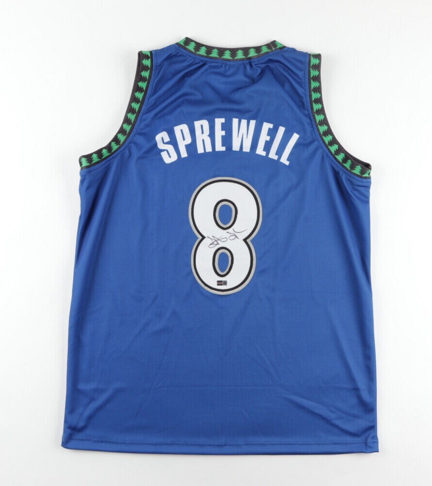 Latrell Sprewell Signed Replica Minnesota Timberwolves Jersey (Steiner) 4xNBA All Star