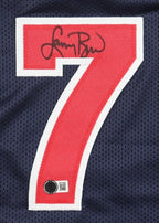 Larry Bird Signed Replica 1992 Team USA Blue Jersey (Beckett) Boston Celtics Superstar
