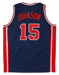 Magic Johnson Signed Replica Team USA Jersey (Beckett Holo) 5xNBA Champion / 3x NBA MVP