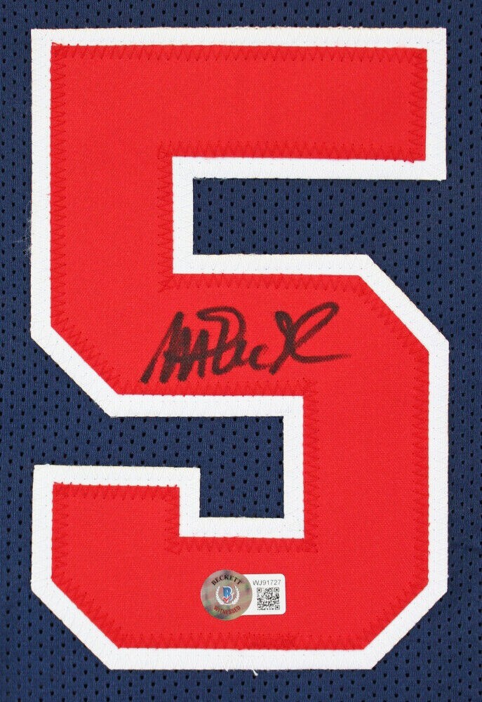 Magic Johnson Signed Replica Team USA Jersey (Beckett Holo) 5xNBA Champion / 3x NBA MVP