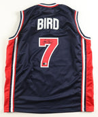 Larry Bird Signed Replica 1992 Team USA Blue Jersey (Beckett) Boston Celtics Superstar