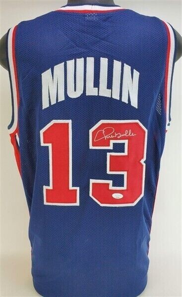 Chris Mullin Signed Replica Team USA Jersey (JSA COA) Golden State Warriors 5xAll Star