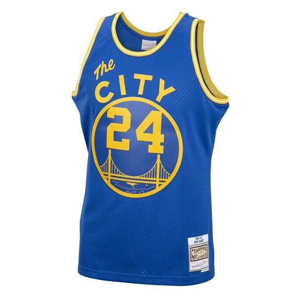 Men's Mitchell & Ness Rick Barry Royal Golden State Warriors 1966/67 Hardwood Classics Swingman Jersey