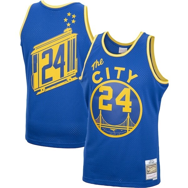 Men's Mitchell & Ness Rick Barry Royal Golden State Warriors 1966/67 Hardwood Classics Swingman Jersey