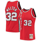 Men's Mitchell & Ness Bill Walton Red Portland Trail Blazers 1976-77 Hardwood Classics Swingman Player Jersey