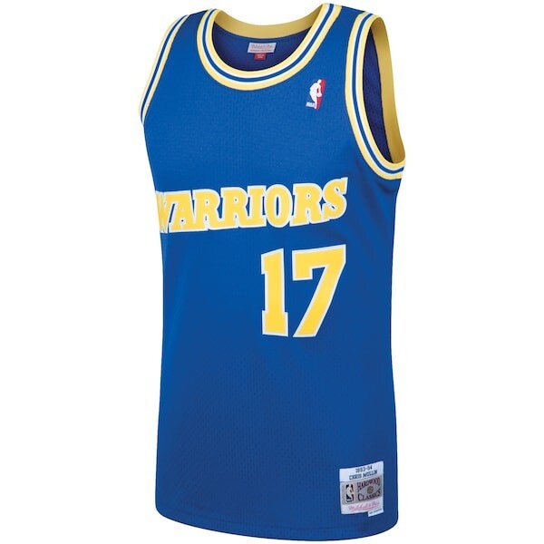 Men's Mitchell & Ness Chris Mullin Royal Golden State Warriors 1993-94 Hardwood Classics Swingman Player Jersey