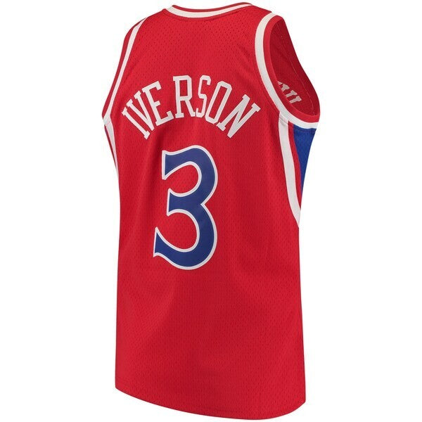 Men's Mitchell & Ness Allen Iverson Red Philadelphia 76ers Hardwood Classics  Jersey